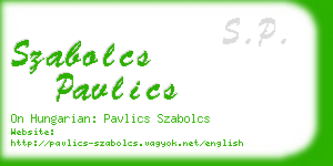 szabolcs pavlics business card